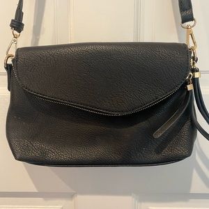 Black Crossbody Bag with Detachable Strap